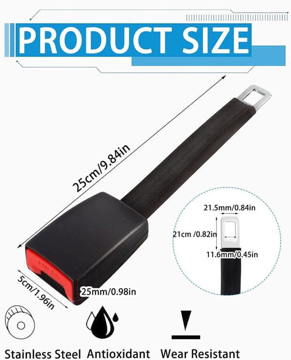 Sikkerhedsseler - 2 stk. - 25 cm - Universal - Sort