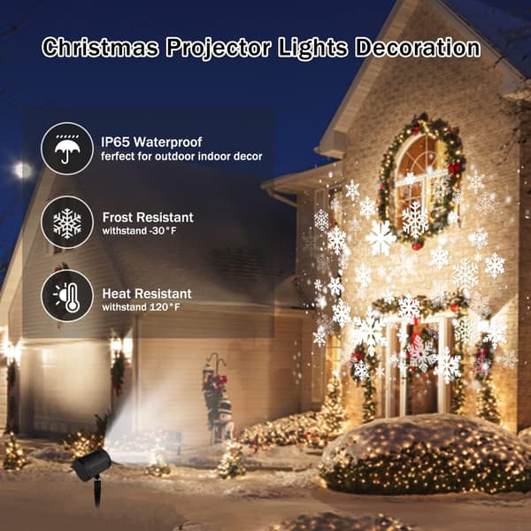 Julprojektor utomhusbelysning, LED snöprojektor Chris