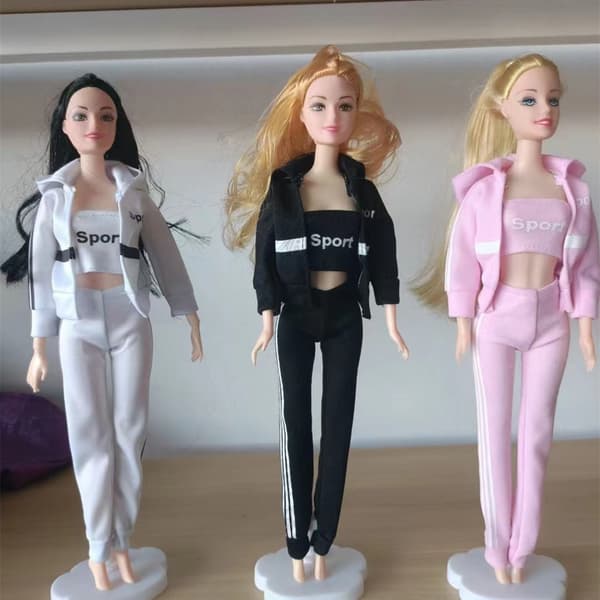 Barbie modekostym, 3 delar, 12 docktillbehör, för c
