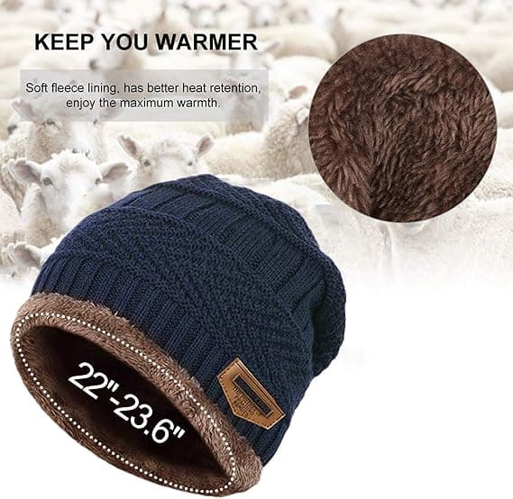 Dam Tjock Varm Vintermössa Slouchy Skully Stickade Mössor, Hub