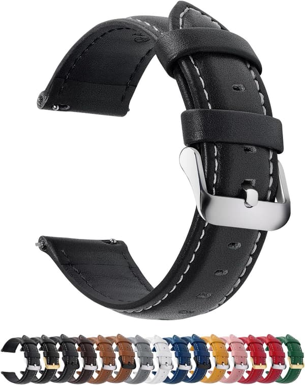 22 mm äkta läderrem för smartklocka