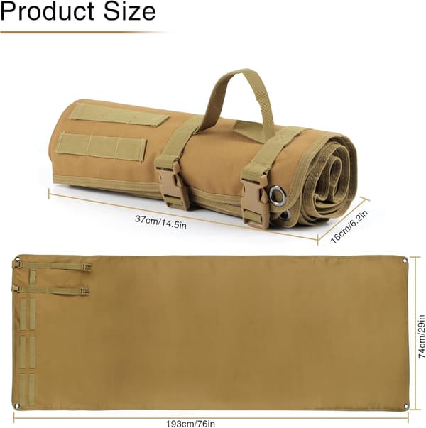 Picnicmåtte, velegnet til campingture — 75 cm x 2 m (sort)