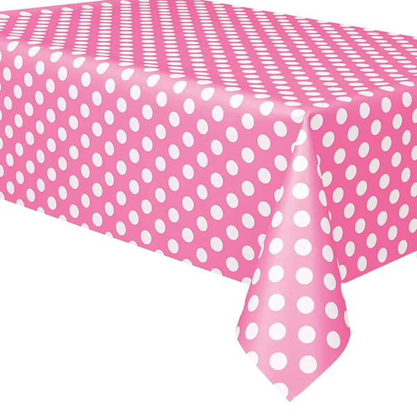 1 stk (gul) rektangulær 137 x 183 cm prikket PVC voksdug