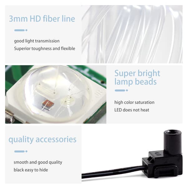 Bil farverigt koldt lys USB ledningsfrit lysende lampe