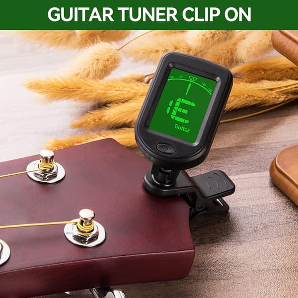 Gitarrstämmare Clip On, Digitala stämmare för gitarrtillbehör med plektrum, för akustisk gitarr, elgitarr,