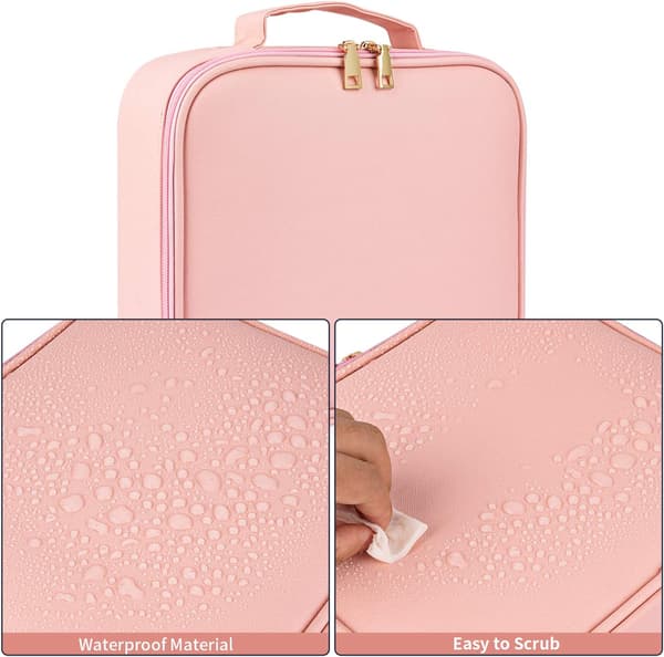 Pink - Rejse Makeuptaske Professionel Makeuptaske Organizer C
