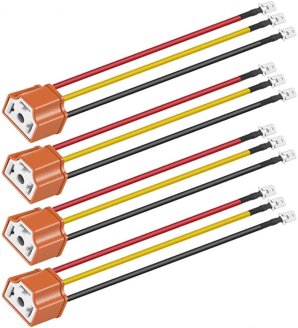 4 stk. 12V-24V H4 HB2 9003 keramisk hunstik til forlygteforbindelse
