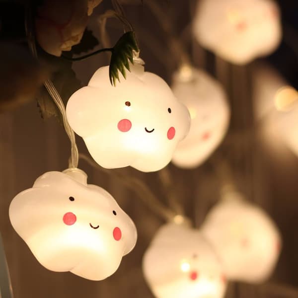 LED Kreativ Vit Moln Leende Moln Ljusslinga Barn