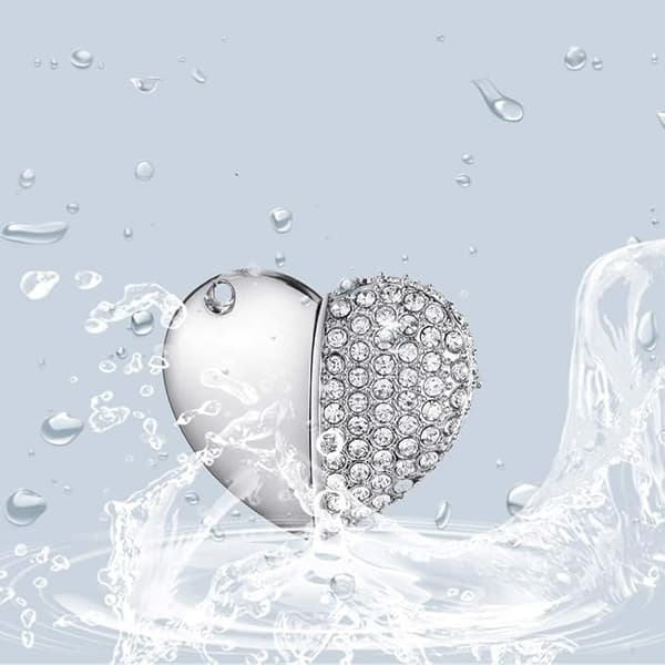 Hjärtformad diamant USB-minne (silver 32GB)