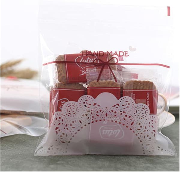 Sammetsrosetter - 100 st 14*14 cm plastpåse cellofanförpackning