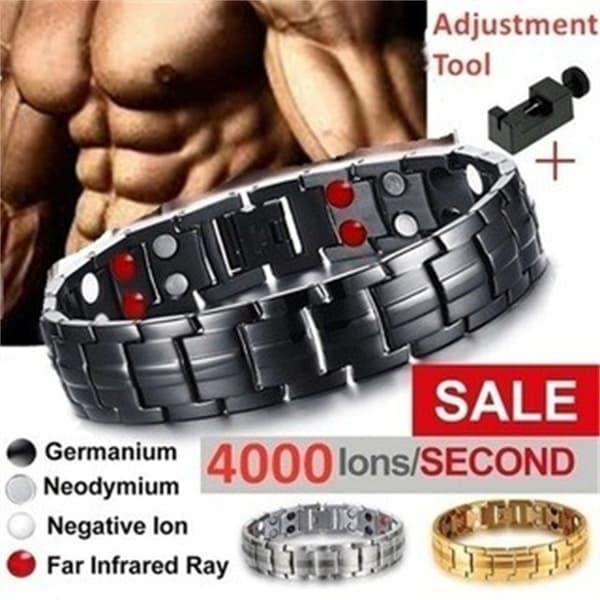 Magnetisk armbånd i titaniumstål ~ Magnetisk terapi til mænd
