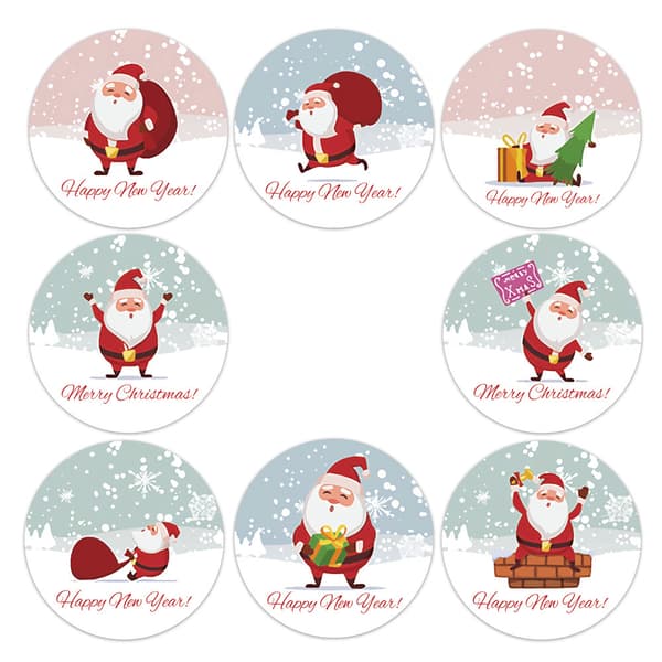 1,5 tommer rullestickers Glædelig jul Læder Selvklæbende