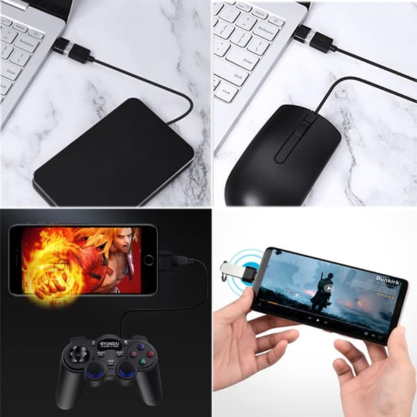 USB C til USB-adapter (4-pak), OTG USB C til USB-adapter, USB hun til USB C han kompatibel med MacBook Pro, Sams