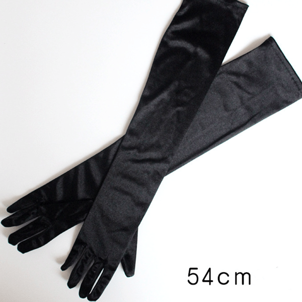 Lange satinhandsker til bryllup, show, gallafest, kostume