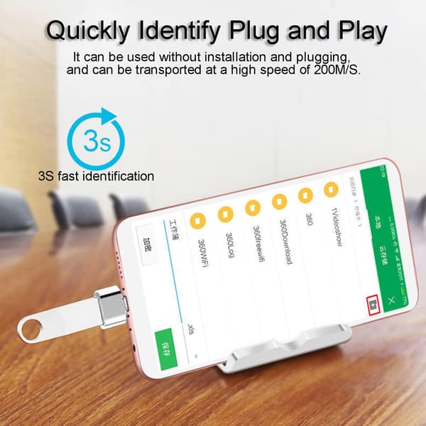 USB C til USB-adapter (4-pak), OTG USB C til USB-adapter, USB hun til USB C han kompatibel med MacBook Pro, Sams