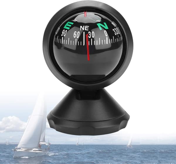 Bådkompas, Bilkompas Dashboard Digital Navigationsudforskningskompas, Sort Marinekompas Egnet til Båd Lastbil