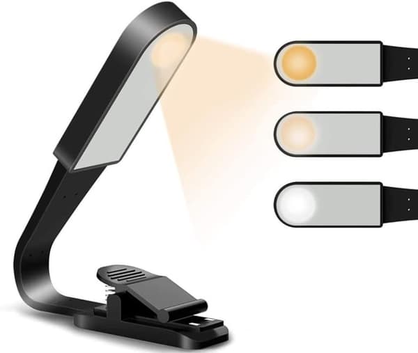 Boglampe, USB Genopladelig Læselampe Med Berøringssensor