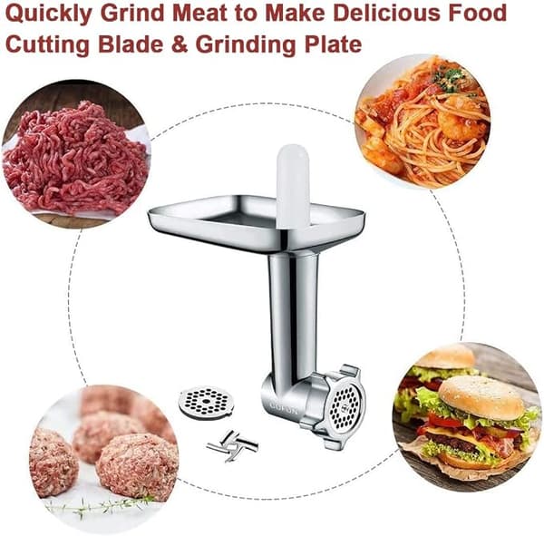 KitchenAid kødhakker tilbehør, KitchenAid kødhakker til foodprocessor, med 3 hakkeplader og 2