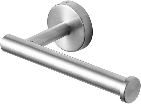 Toiletpapirholder - 16 cm - bor - rustfrit stål - børste