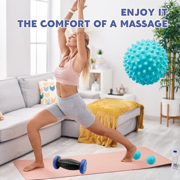 Fodmassagerulle - Med 3 massagebolde - Fodmassageba