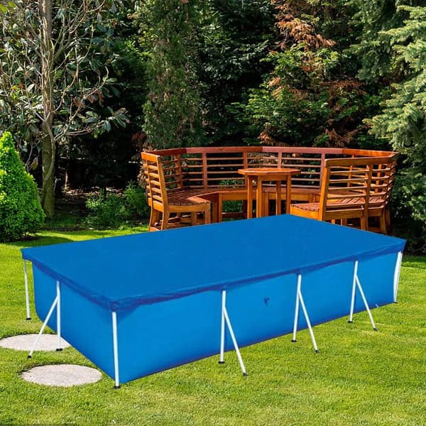 Rektangulärt poolskydd, regnskydd - blått (400X210CM)