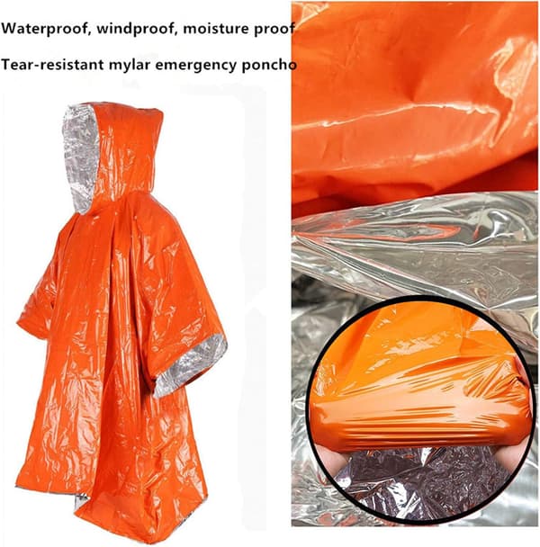 4-pack regnjackor för utomhusbruk, överlevnad, camping, vandring