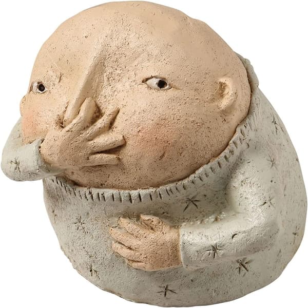 Dreng med næseskulptur, primitiv kitschfigur til badeværelset