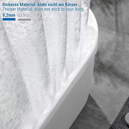 Duschdraperi Vattentätt Mögelresistent 180x180 Plast T