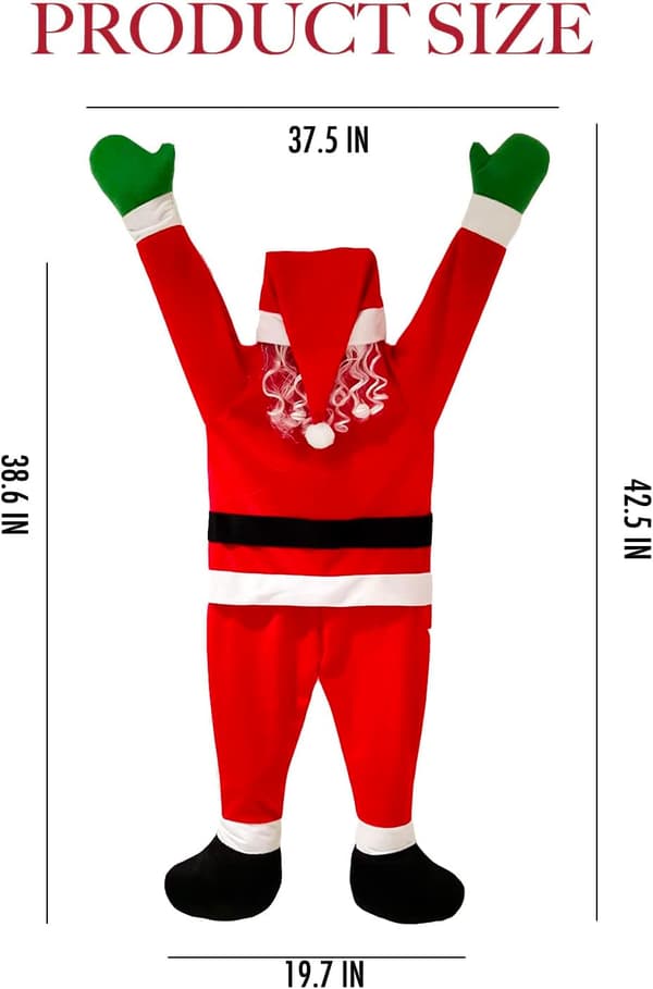 Klatrende julemand hængende julepynt, 122 cm