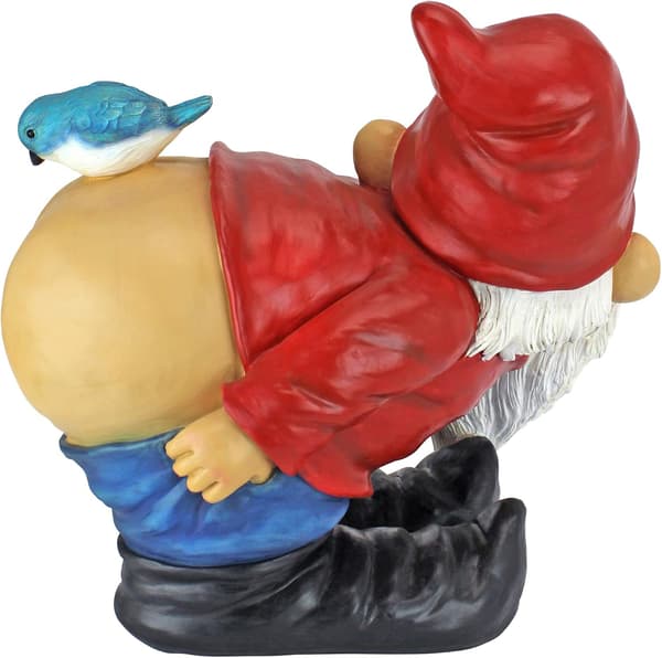 Nøgen Balde Havenisse Statue, Stor 11cm, Polyresin, Fuld Farvepalet
