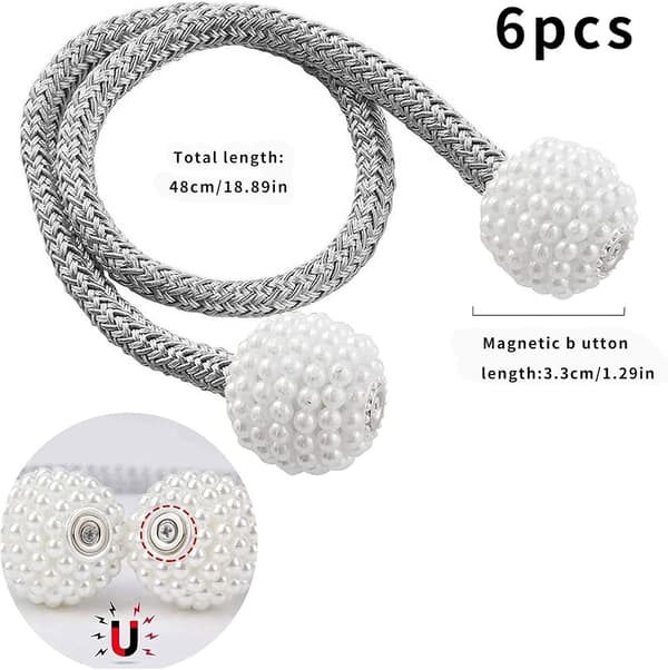 Magnetiska gardinklämmor, 6 stycken gardinklämmor, magnet