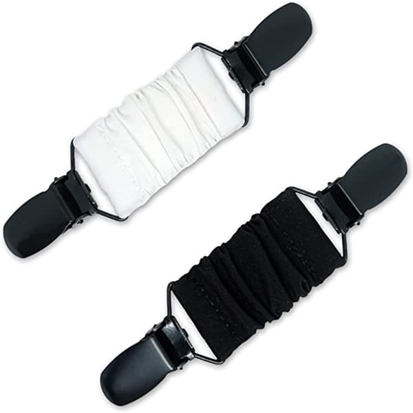 2 tröjklämmor, veckat elastiskt band, elastisk kofta, anti-exp