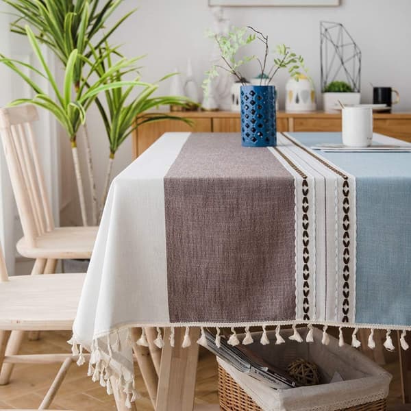 140x180 cm Rektangulær Dug Country Chic Borddug Hør
