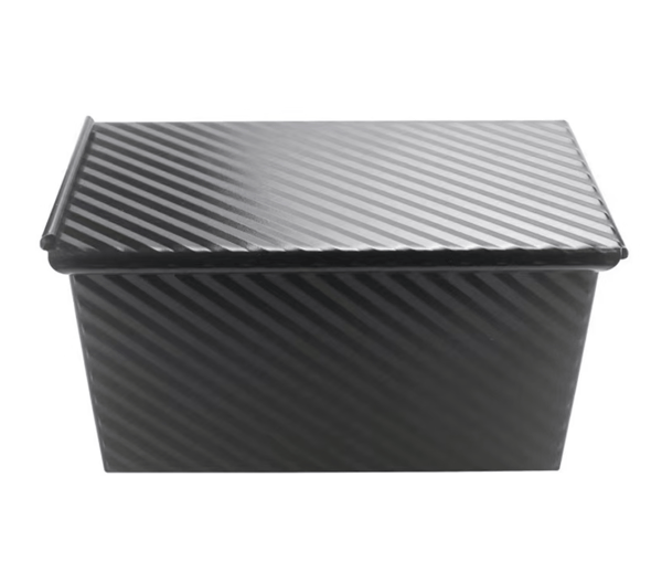 Pullman brødform med låg til bølget brød med låg, sort (21,5 x 12 x 11 cm)