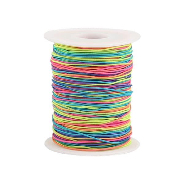 2 st elastiskt armbandssnöre 50m tråd elastiskt armband solid stretchigt svart transparent regnbåge för att göra halsband