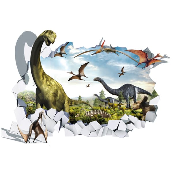 3D väggklistermärken trasig vägg dinosaurie vardagsrum sovrum de