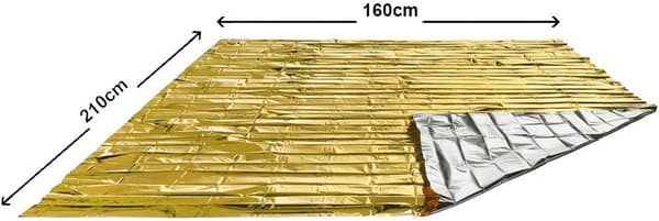 Bærbart nødtæppe til udendørs brug 160×210 cm (guld/