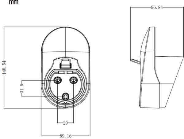 Ladekabelholder - Kabelholder til elbiler - Kabelholder til ladekabel bil - Sort