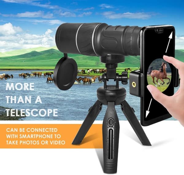 Højtydende Mini Sort Teleskop Zoom Justerbar Optik