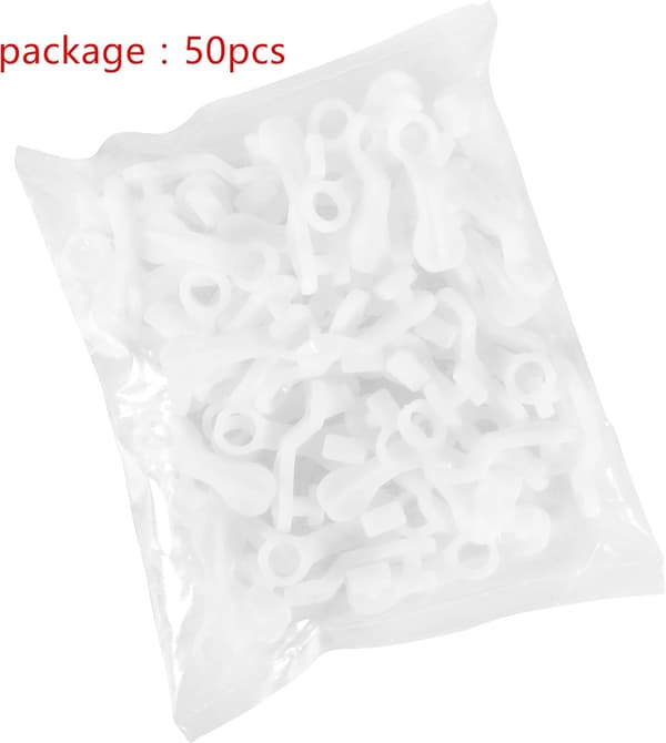 Vita gardinglidkrokar i plast, 50-pack