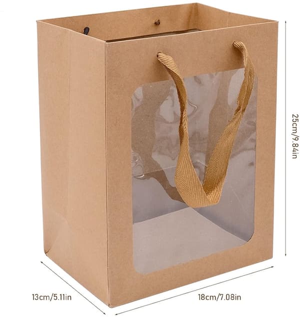 10 stycken - 18*13*25 cm - Presentpåsar - Brun