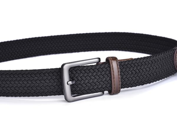 Herrbälte 2-pack, Herrstretch flätat nätbälte för casual