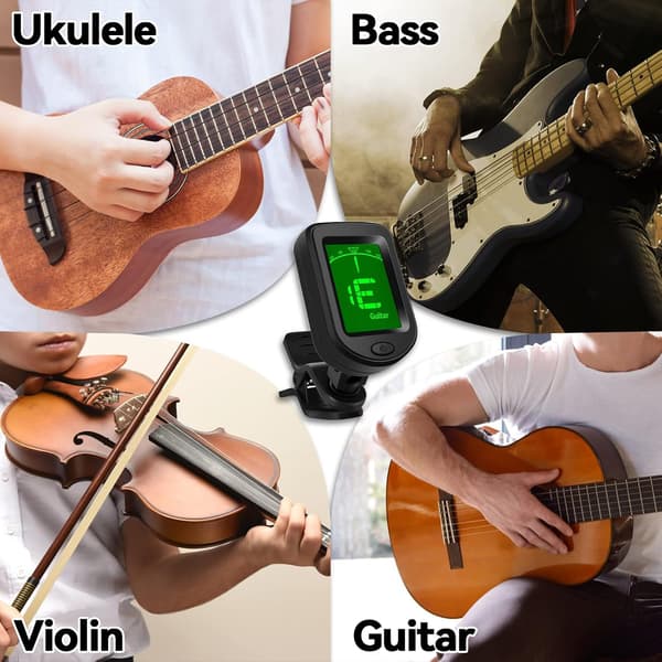 Gitarrstämmare Clip On, Digitala stämmare för gitarrtillbehör med plektrum, för akustisk gitarr, elgitarr,