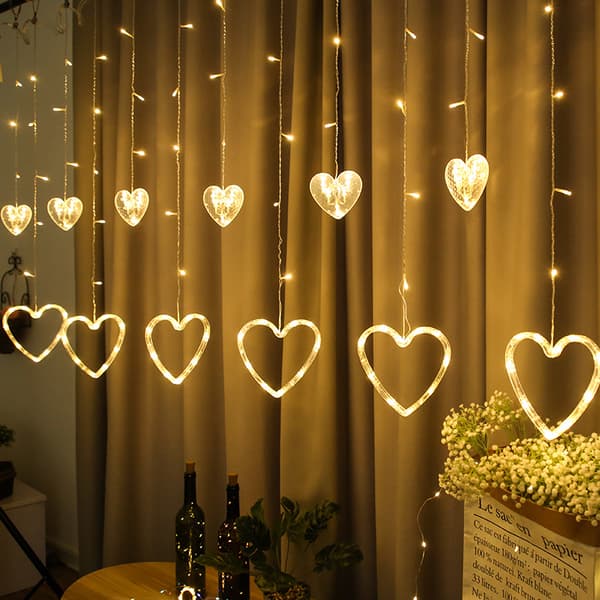 LED lyskæde kærlighedsgardinlys Valentinsdag bryllup