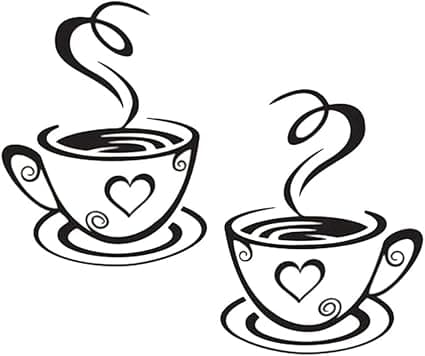 Väggdekorationer för café, te, kaffe, koppar, konst, vinyl, de