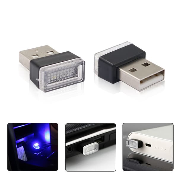 2 STK Mini Bil Interiør Omgivelseslys Led Neonlys Usb Omgivelseslys