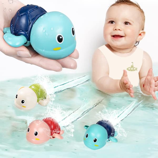 Badleksaker för småbarn 1-3 år pojkar presenter, badsköldpadda