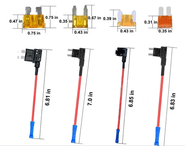 12 pakkausta 12V-24V 20A pieni lisäpiirin autovarmistimen pidike, sovitinterävarokkeen pidike ATS