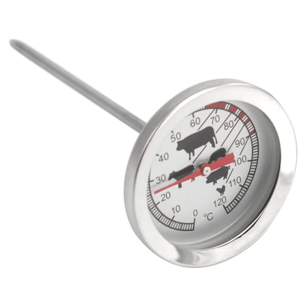 2x stektermometer rostfritt stål - 10 cm (002 stycken)