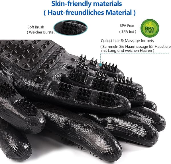 2-pak professionelle plejehandsker til heste, hunde, katte,